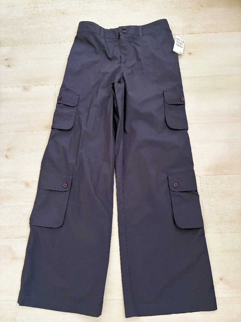 BP. Nordstrom Poplin Wide Leg Cargo Pants in Grey Odyssey (bp479733MI) Size M